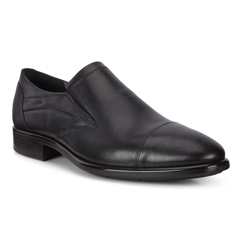 Mens Slip On - ECCO Citytray Shoes - Black - 8167CLREF